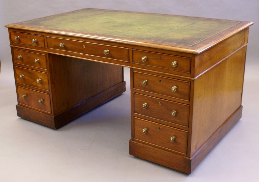 A George III mahogany partners desk View IV