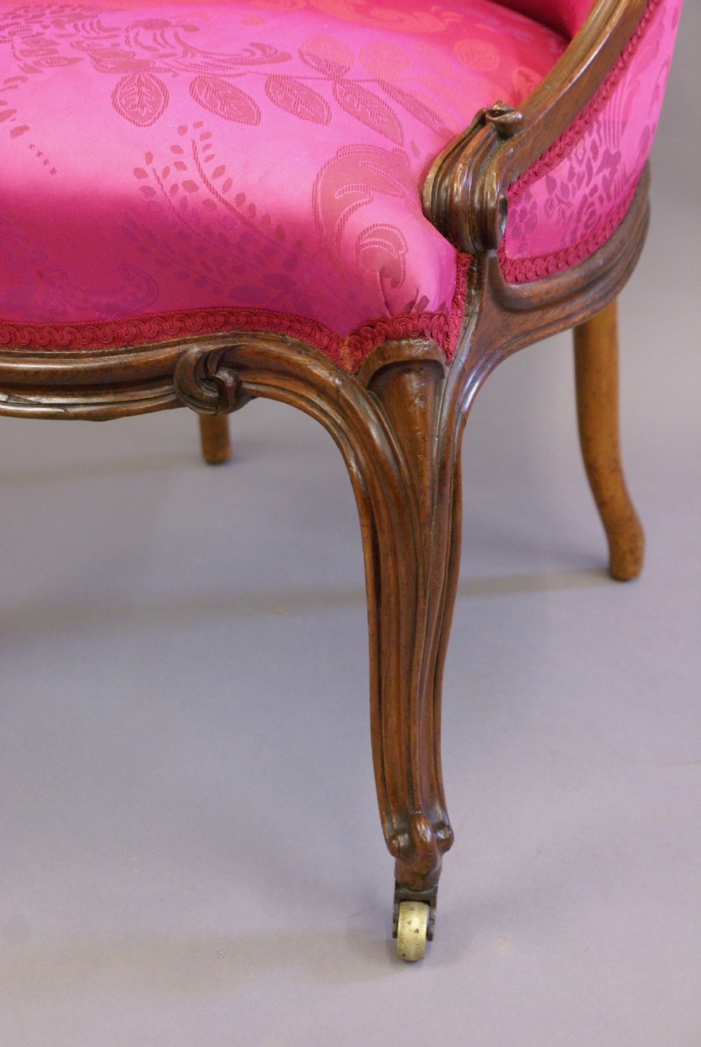 A fine early Victorian rosewood slipper chair View IV