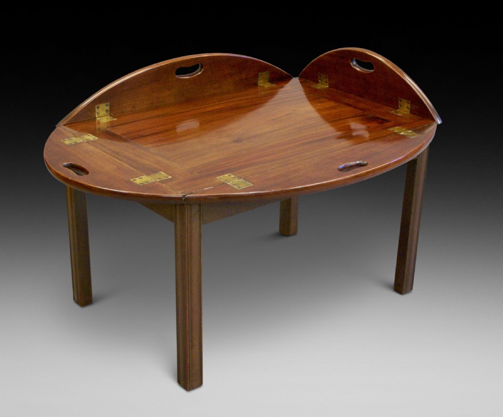 A Mahogany 19th Century Folding Butlers Tray On Stand