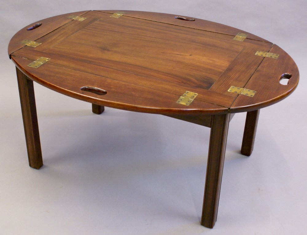 A Mahogany 19th Century Folding Butlers Tray On Stand View V