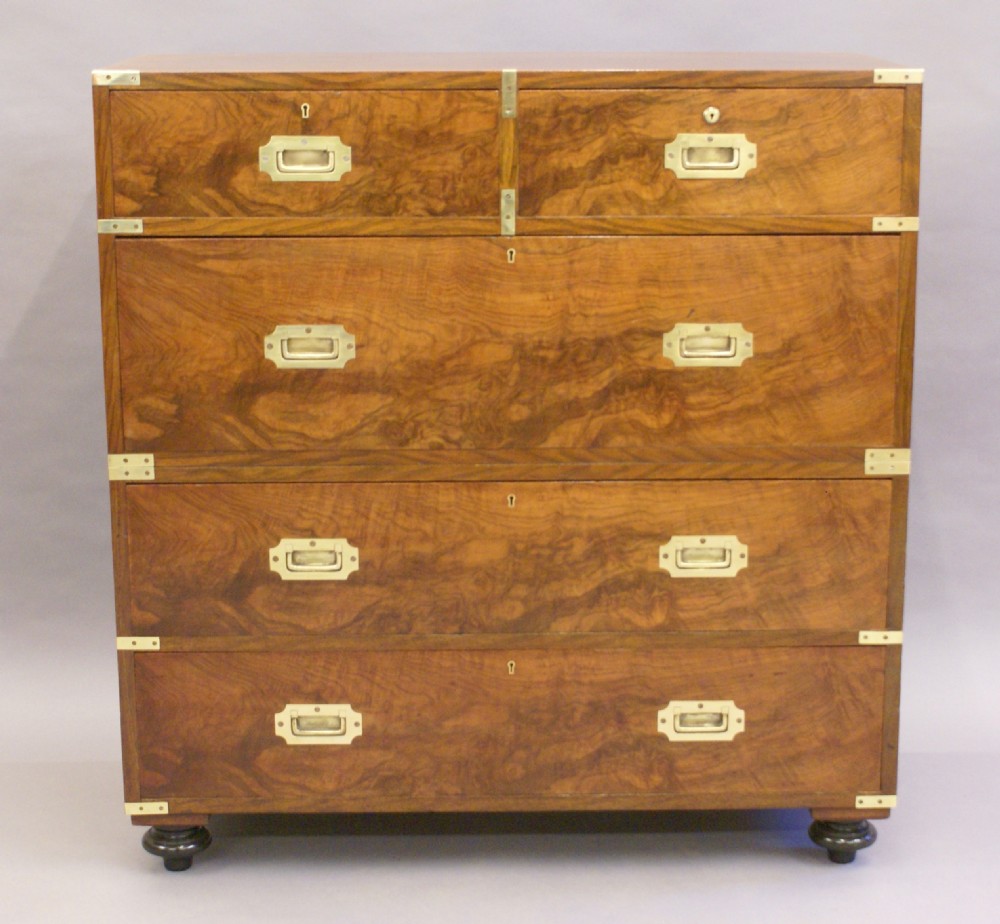 A fine quality walnut military chest View II