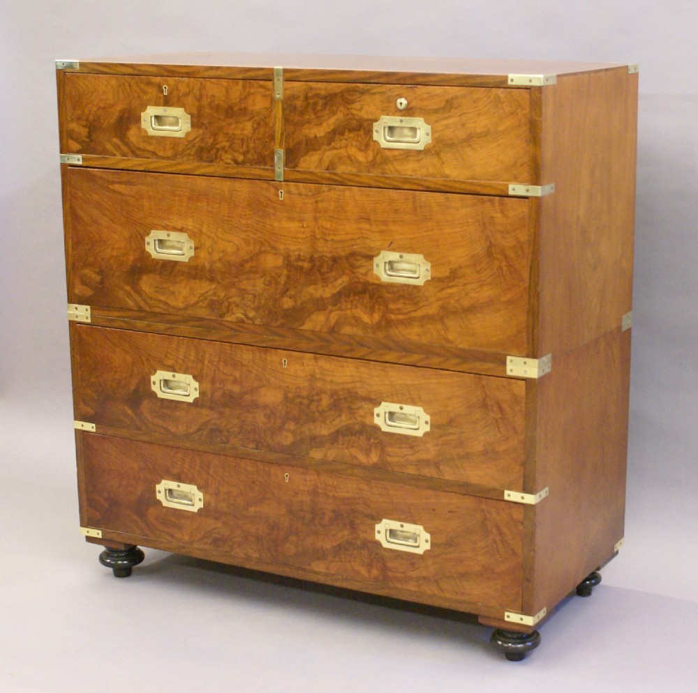 A fine quality walnut military chest View IV