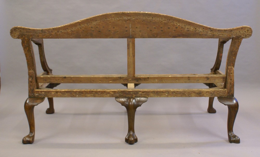 A rare George II walnut Gainsborough sofa View VI