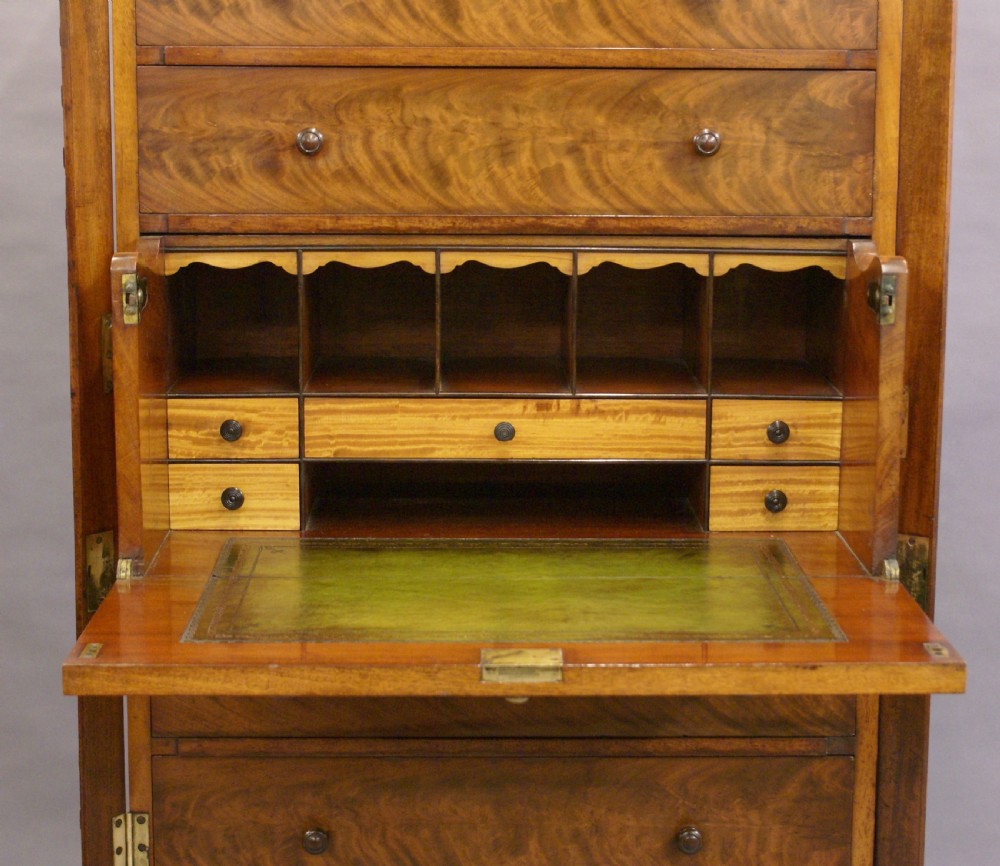 A flame mahogany, secretaire Wellington chest View III