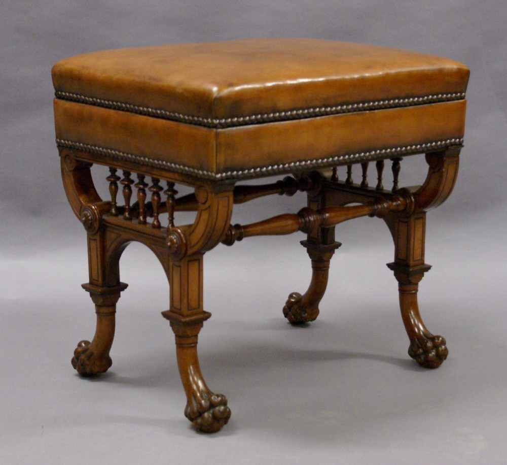 A fine carved stool attributed to Shoolbred View II