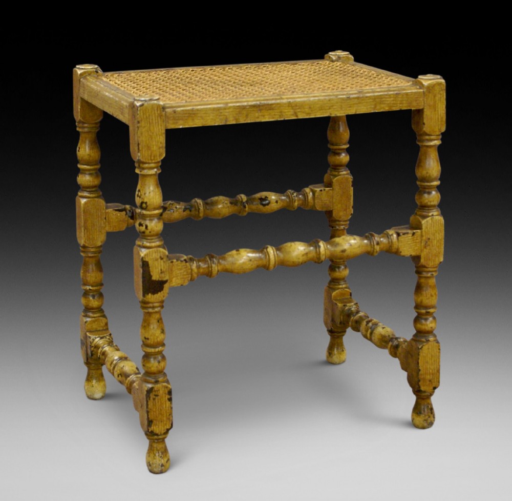 19th century paint decorated stool