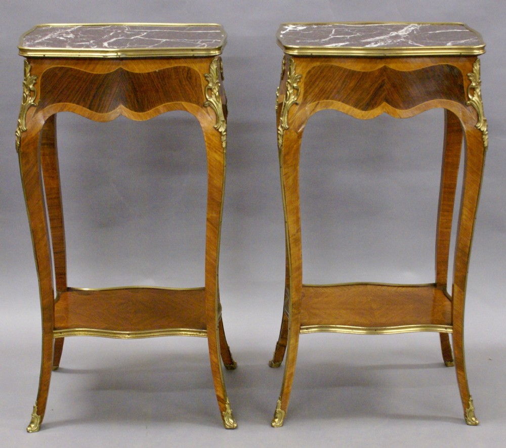 A superb pair of French side tables View II