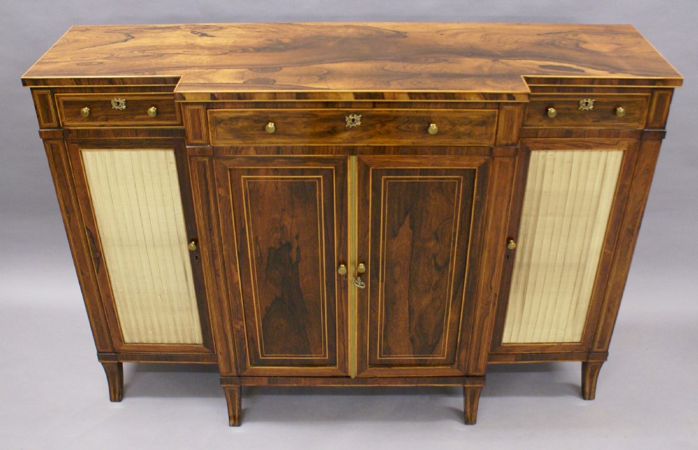 A Regency rosewood breakfront cabinet View III