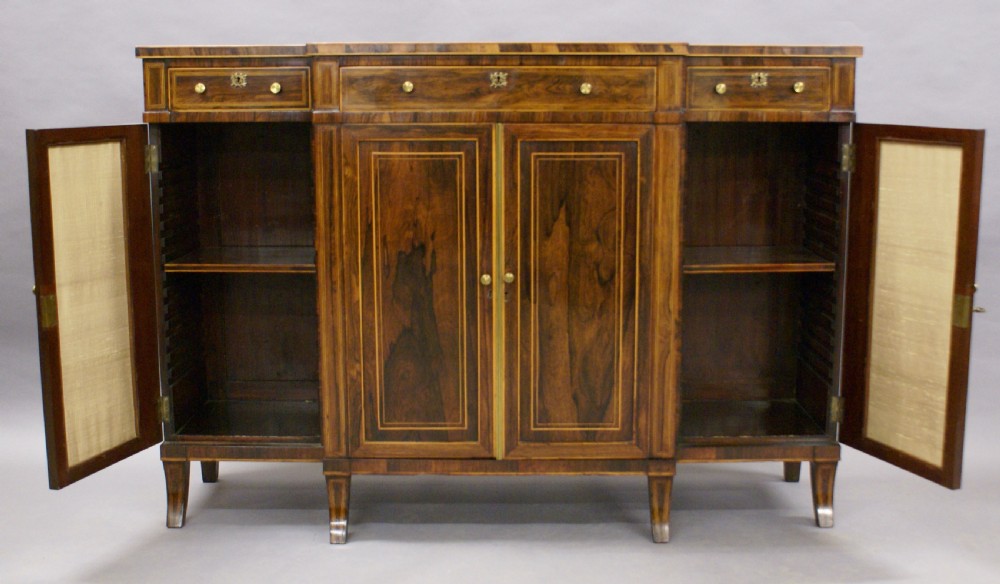 A Regency rosewood breakfront cabinet View VII