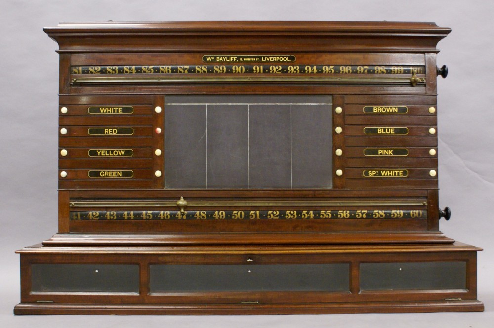 A mahogany Snooker score board View II