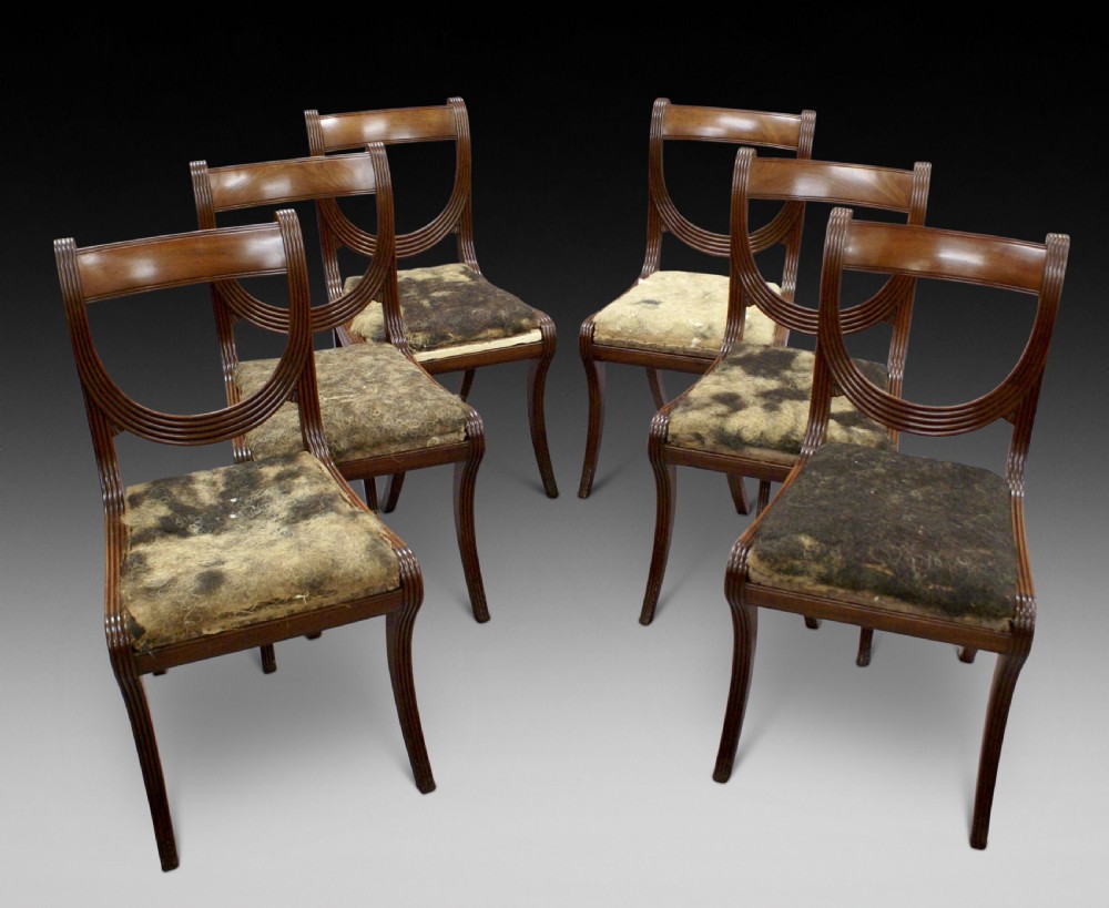 A fine set of 6 Regency dining chairs