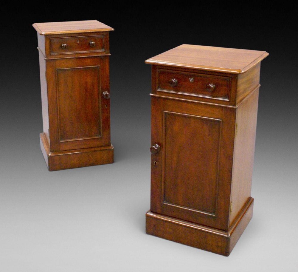 A pair of 19th century mahogany bedside cabinets