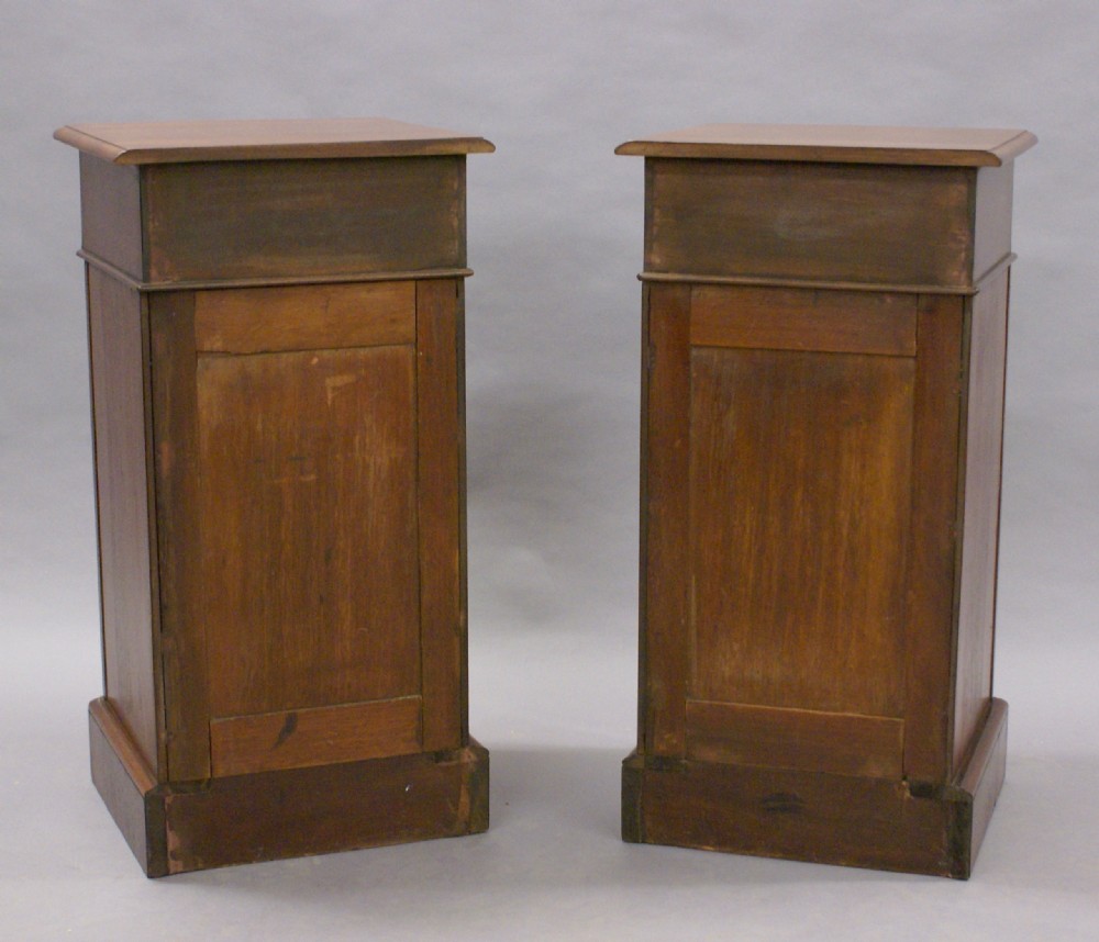 A pair of 19th century mahogany bedside cabinets View V