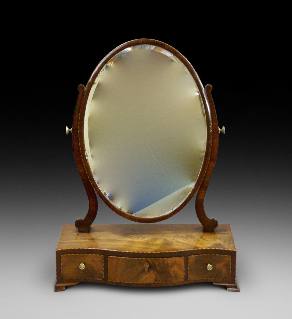 George III mahogany toilet mirror