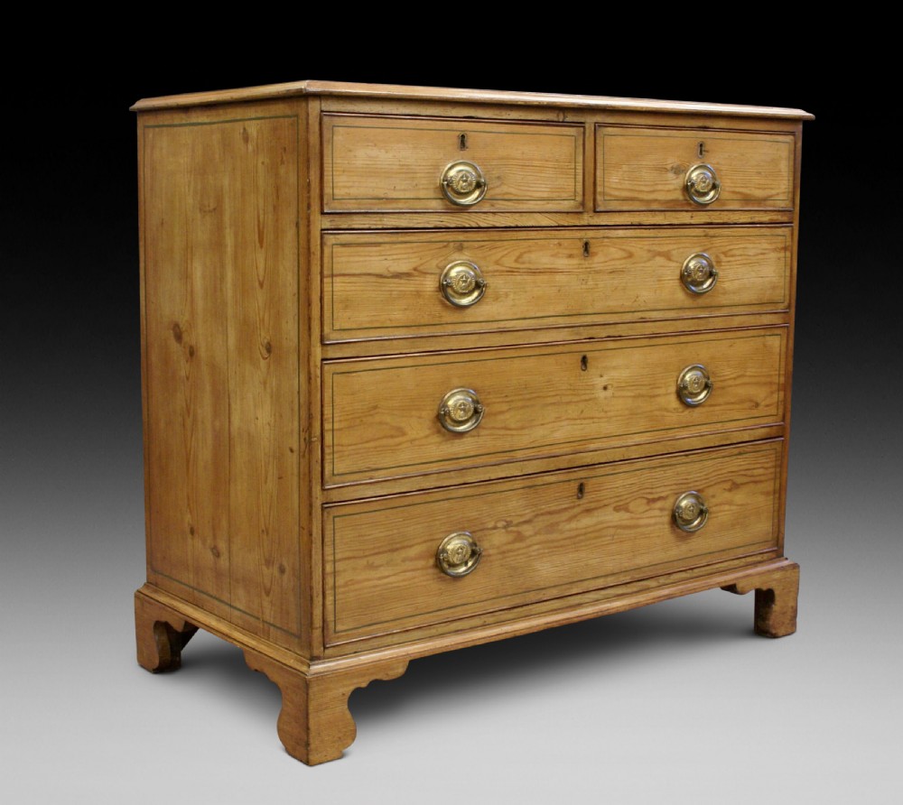 A Georgian pine chest of drawers