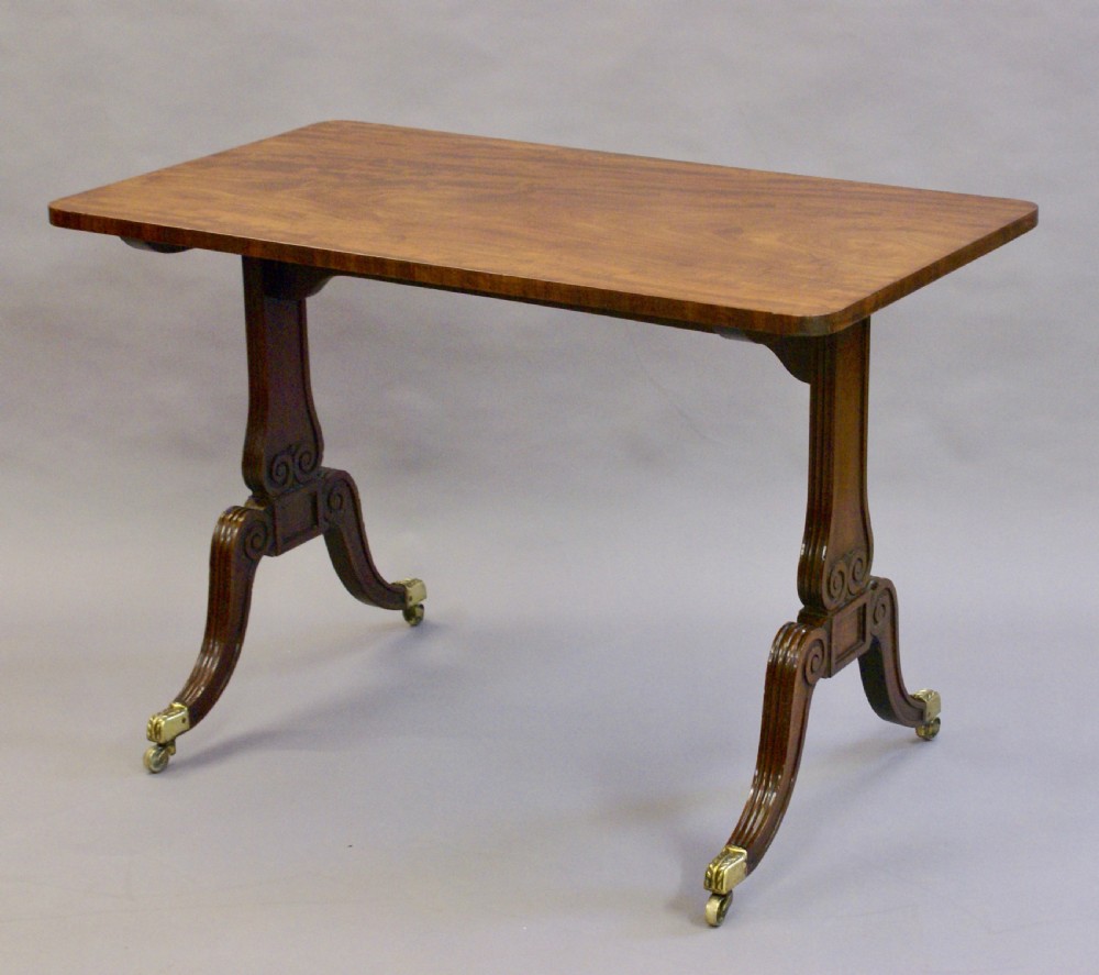 Regency mahogany stretcher table View III