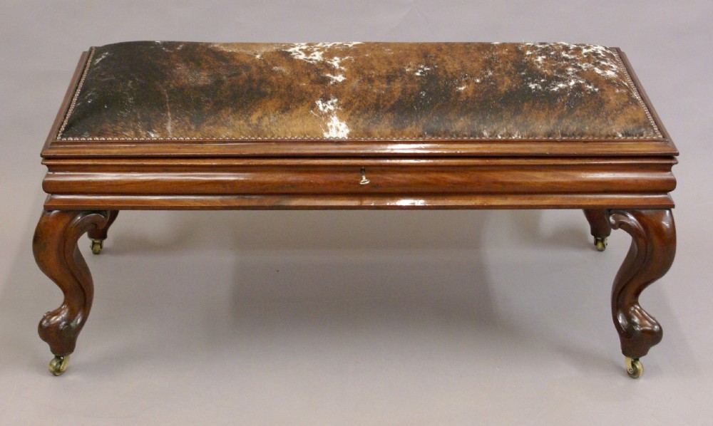 A 19th C mahogany stool View IV