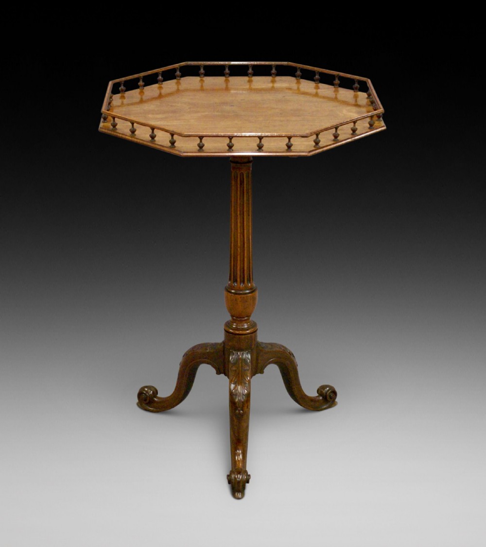 A fine George III mahogany gallery top tripod table