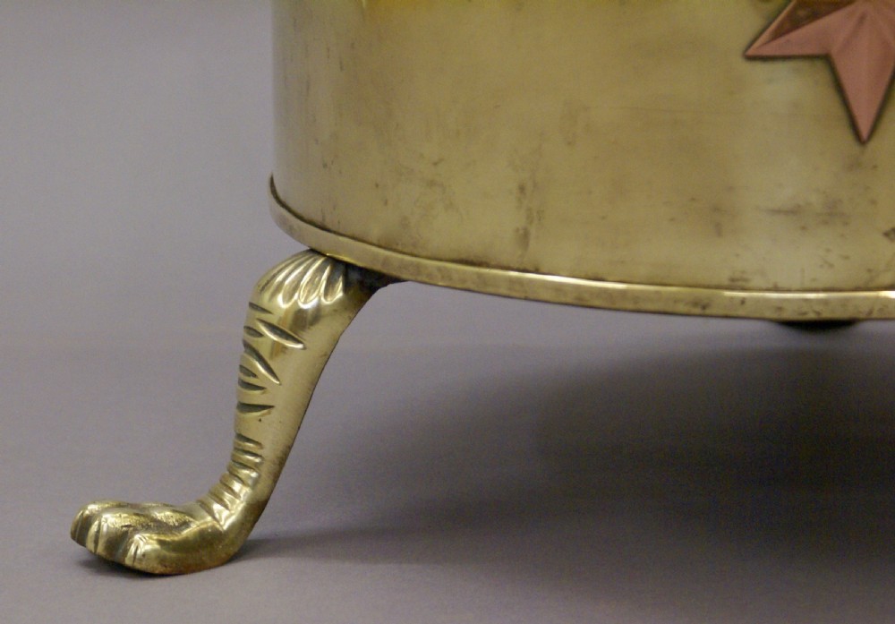 A 19th C copper & brass log bin View V