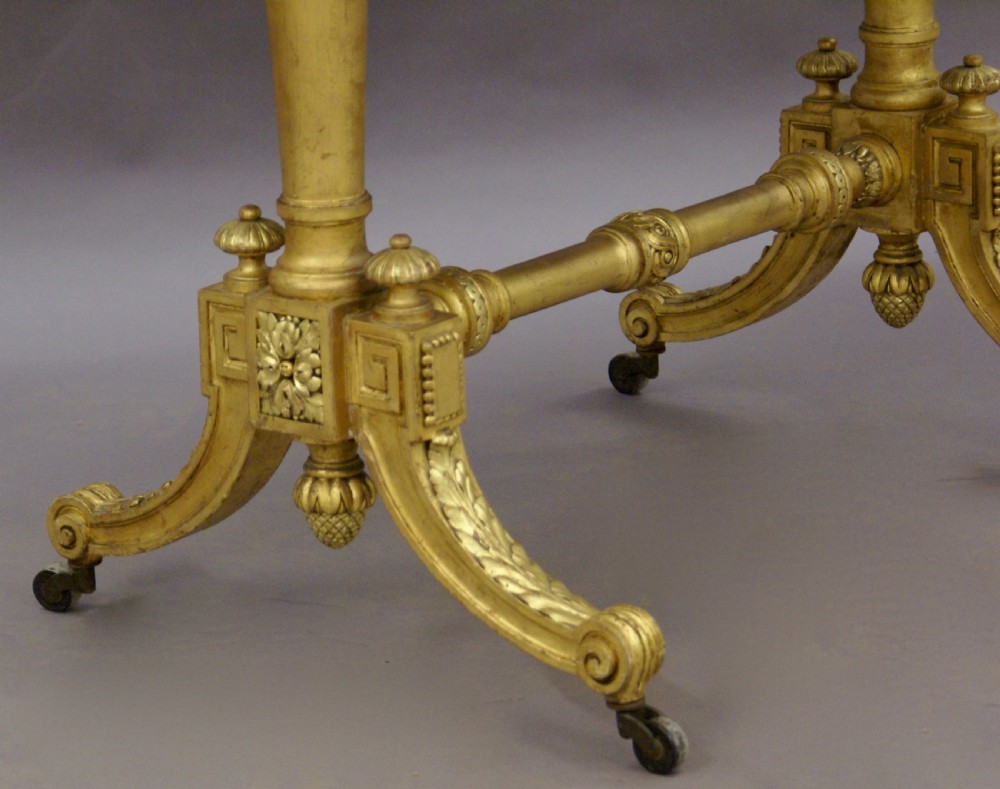 An attractive & unusual marble & gilt centre table View III