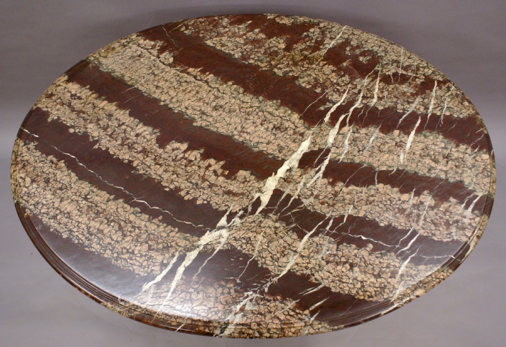 An attractive & unusual marble & gilt centre table View IV