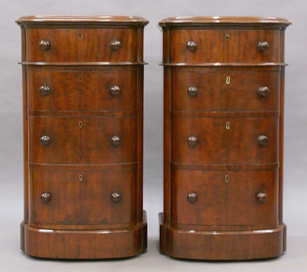A pair of 19th C bedside chests View V