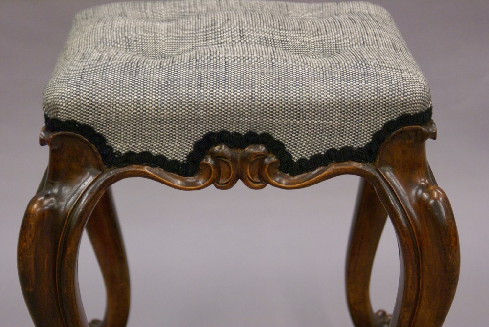 An attractive Victorian walnut stool View IV