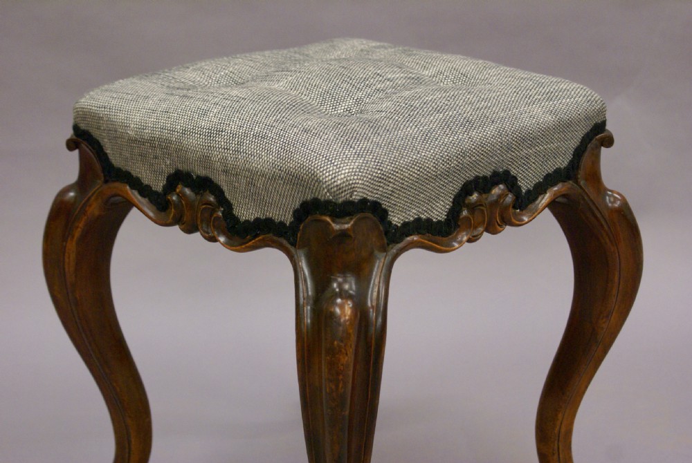 An attractive Victorian walnut stool View V