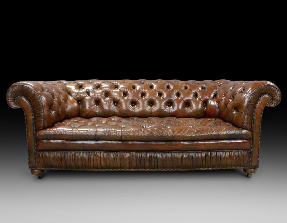 An early 20th C leather chesterfield View II