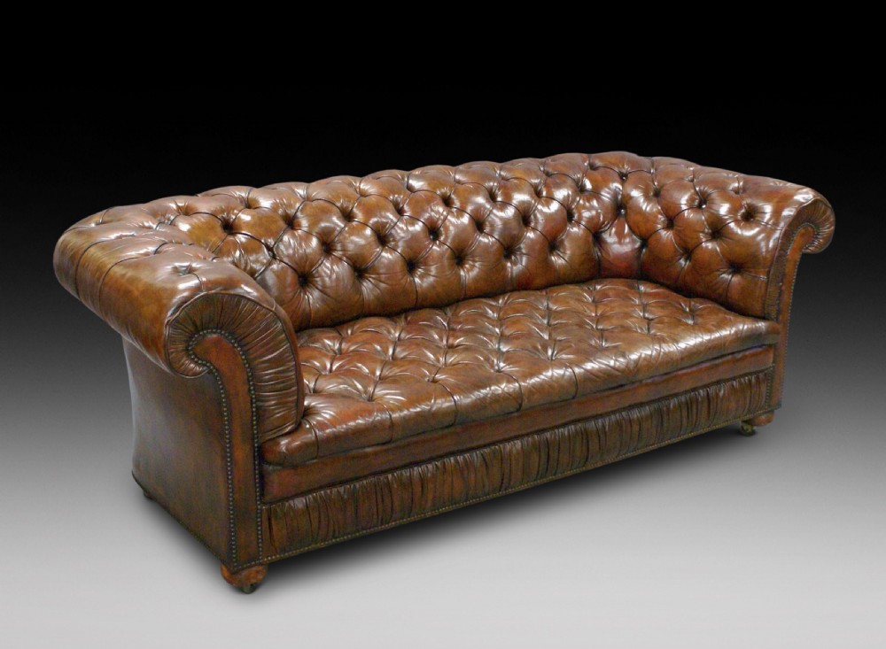 An early 20th C leather chesterfield View III