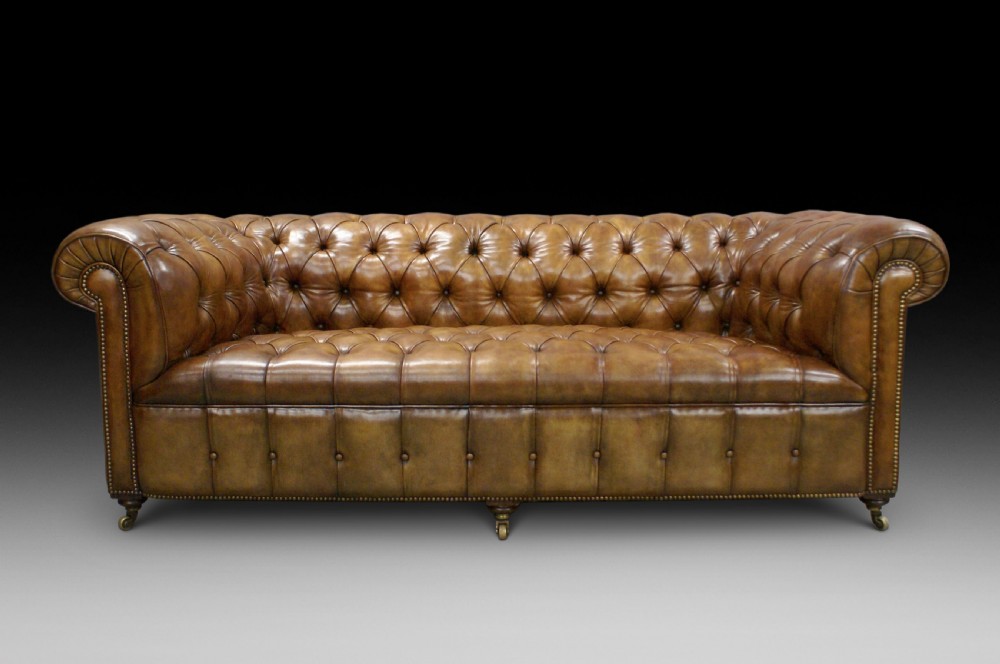 A superb Victorian leather Chesterfield