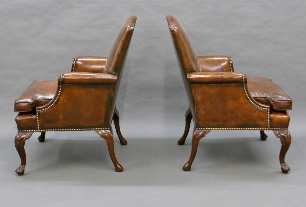 A pair of Georgian style Gainsborough chairs View V