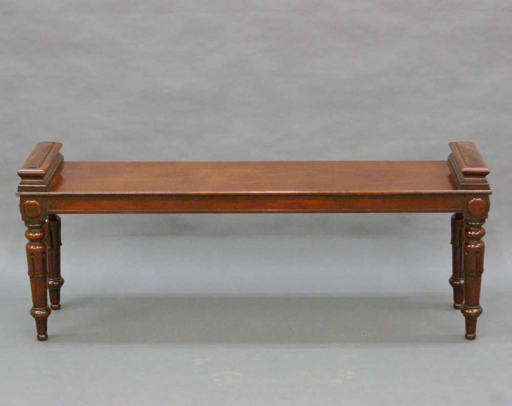 A William IV Mahogany window seat, hall bench View II