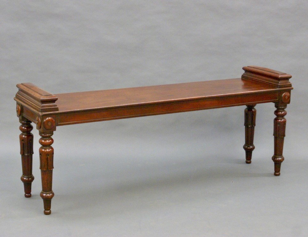 A William IV Mahogany window seat, hall bench View III