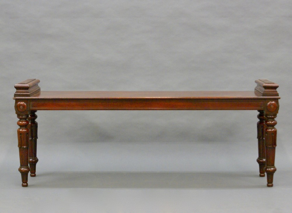 A William IV Mahogany window seat, hall bench View V