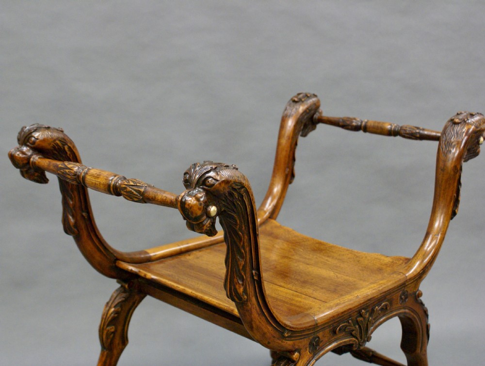 A carved walnut window seat View IV
