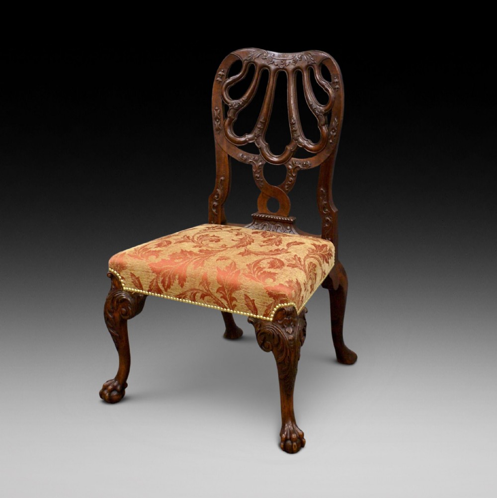 A Chippendale style walnut side chair