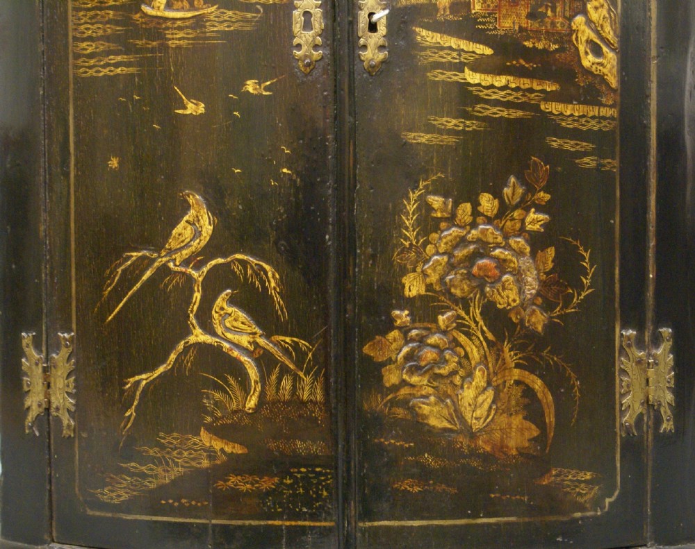 George II Bow Fronted Lacquer Corner Cupboard View III