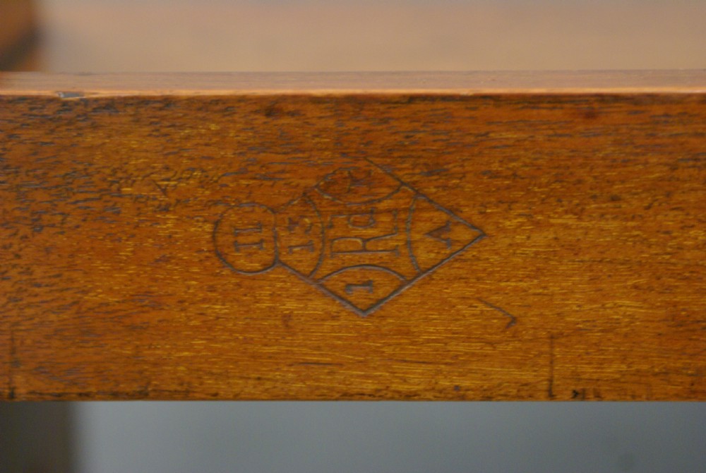 A walnut hall bench by James Shoolbred View VI