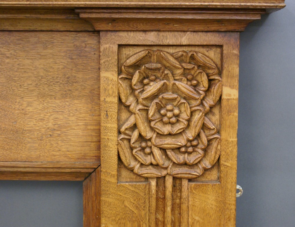 An oak Art Nouveau fire surround View IV