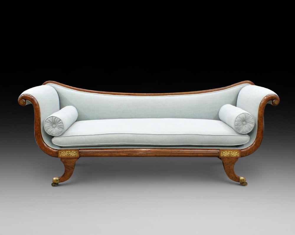 A Regency period, brass inlaid sofa