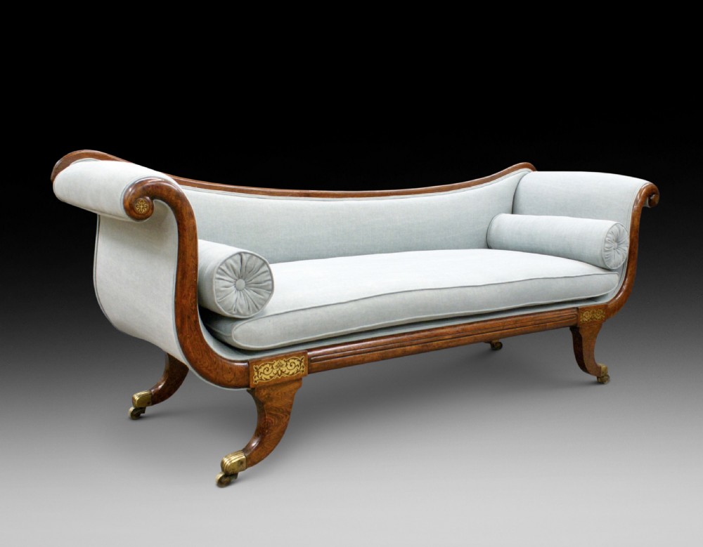 A Regency period, brass inlaid sofa View II