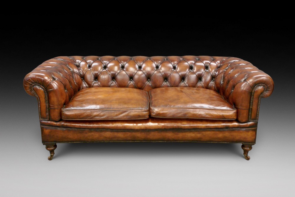 A Victorian leather chesterfield View II