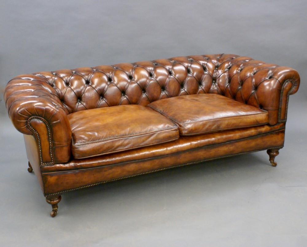 A Victorian leather chesterfield View III