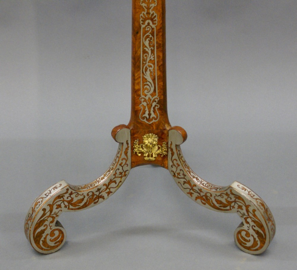 A superb Boulle-work tripod table View IV