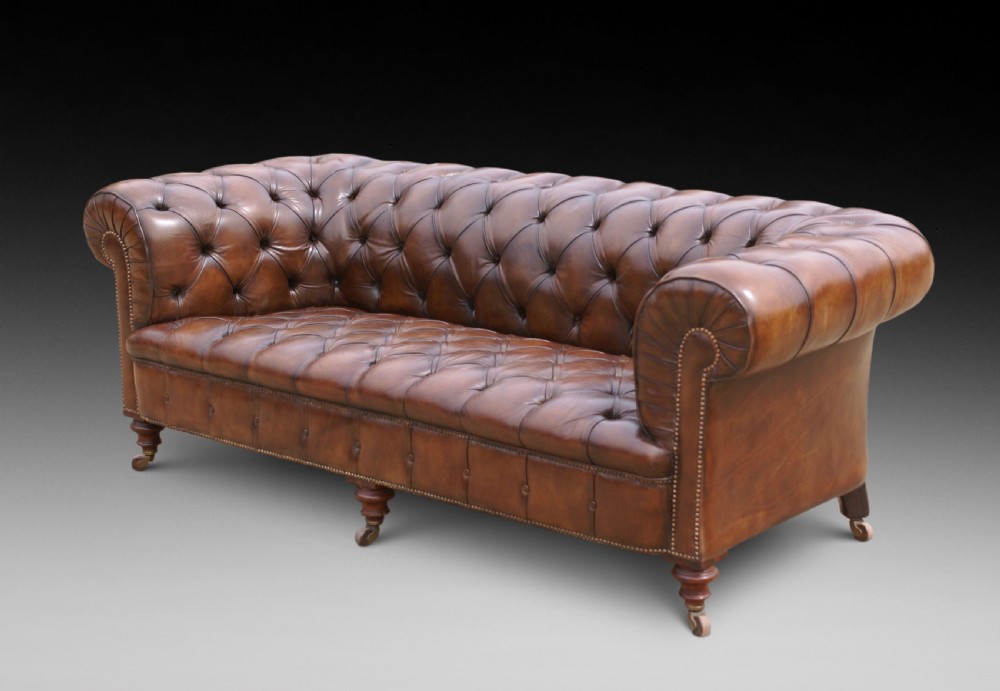 A superb Victorian leather Chesterfield