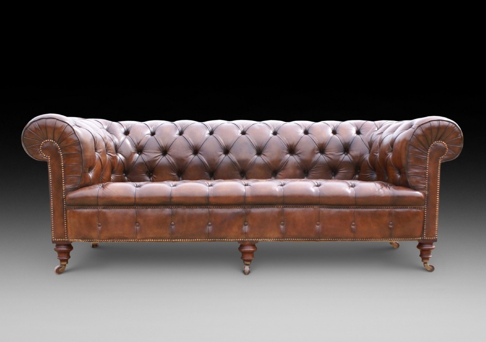 A superb Victorian leather Chesterfield View II