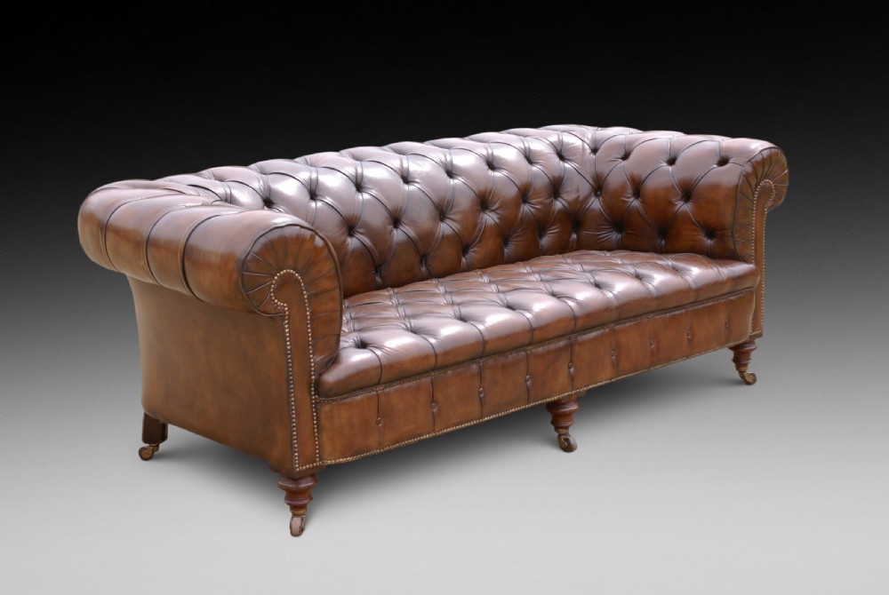 A superb Victorian leather Chesterfield View III