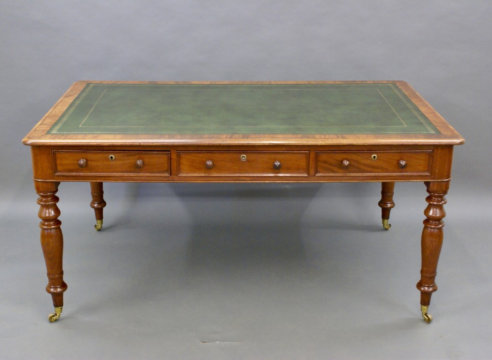 A mid-19th C mahogany, partners writing table View V