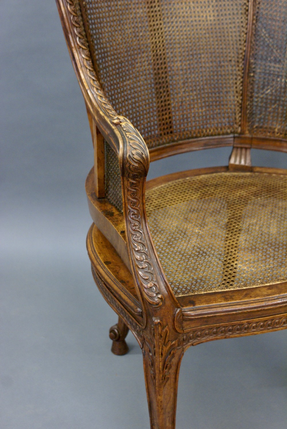 A 19th C French  walnut Bergere Chair View III